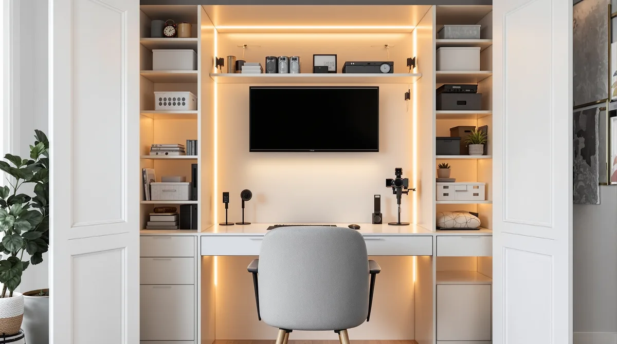 Comment créer un coin bureau escamotable dans un placard existant