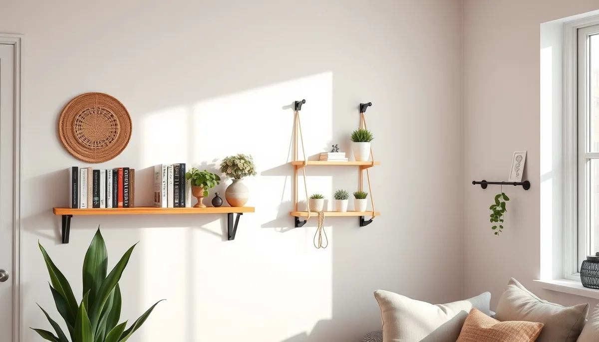 Fabriquer ses propres étagères murales sans percer : 5 techniques ingénieuses