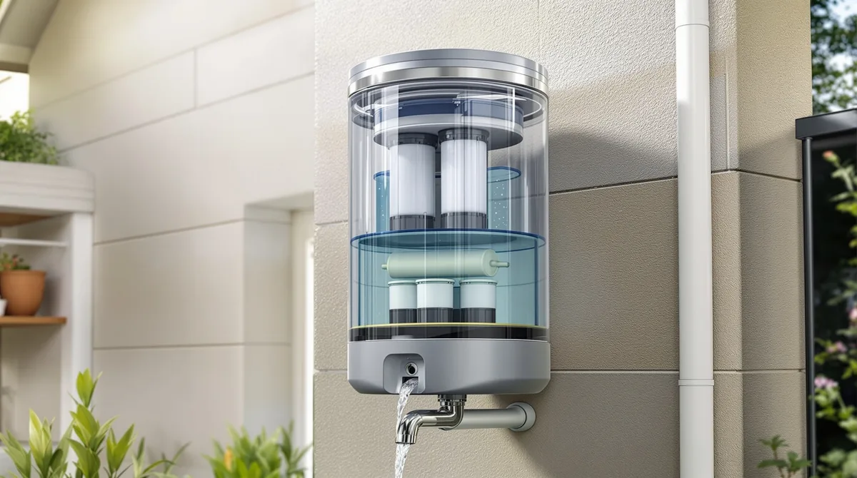 Fabriquer un récupérateur d'eau de pluie design avec système filtrant