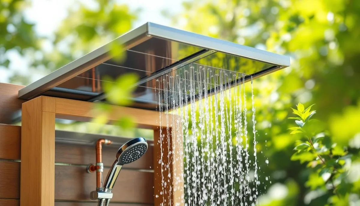 Installer une douche solaire extérieure avec récupération d'eau de pluie : guide complet