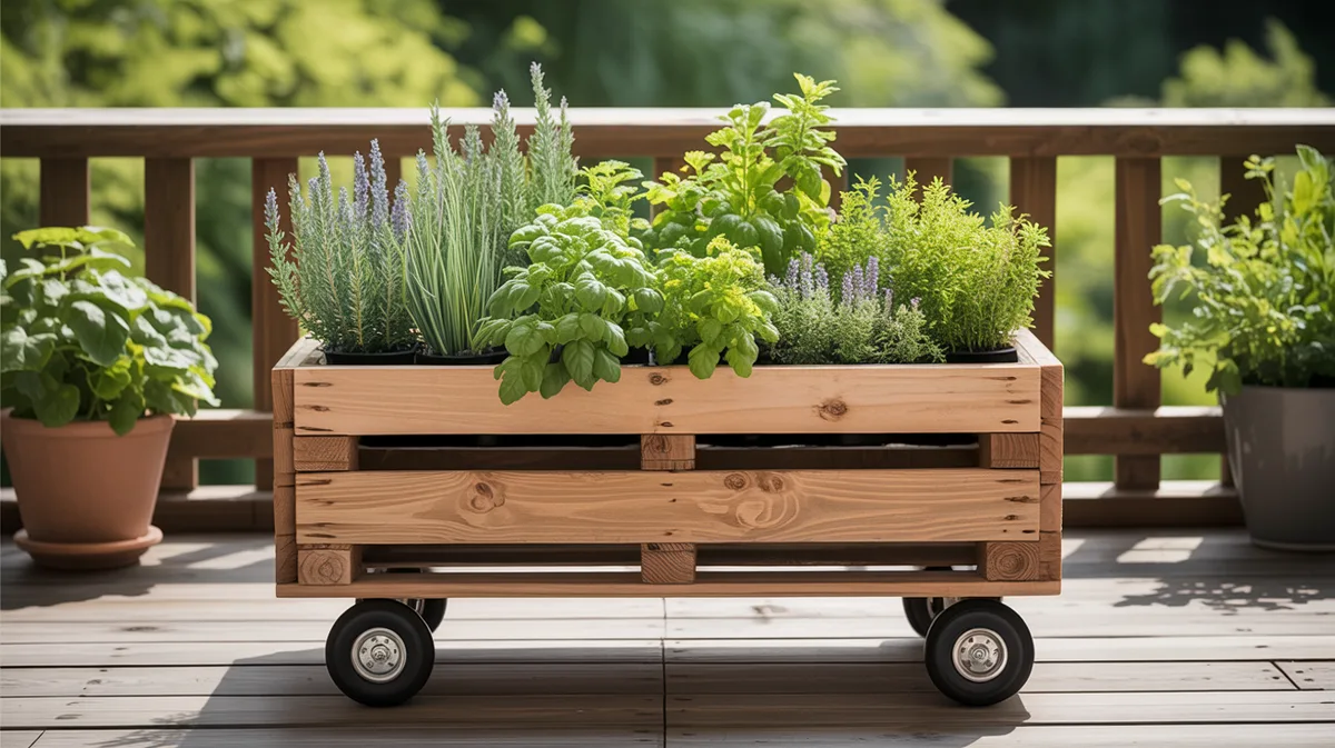 Transformer une palette en jardinière à roulettes pour aromates : guide complet
