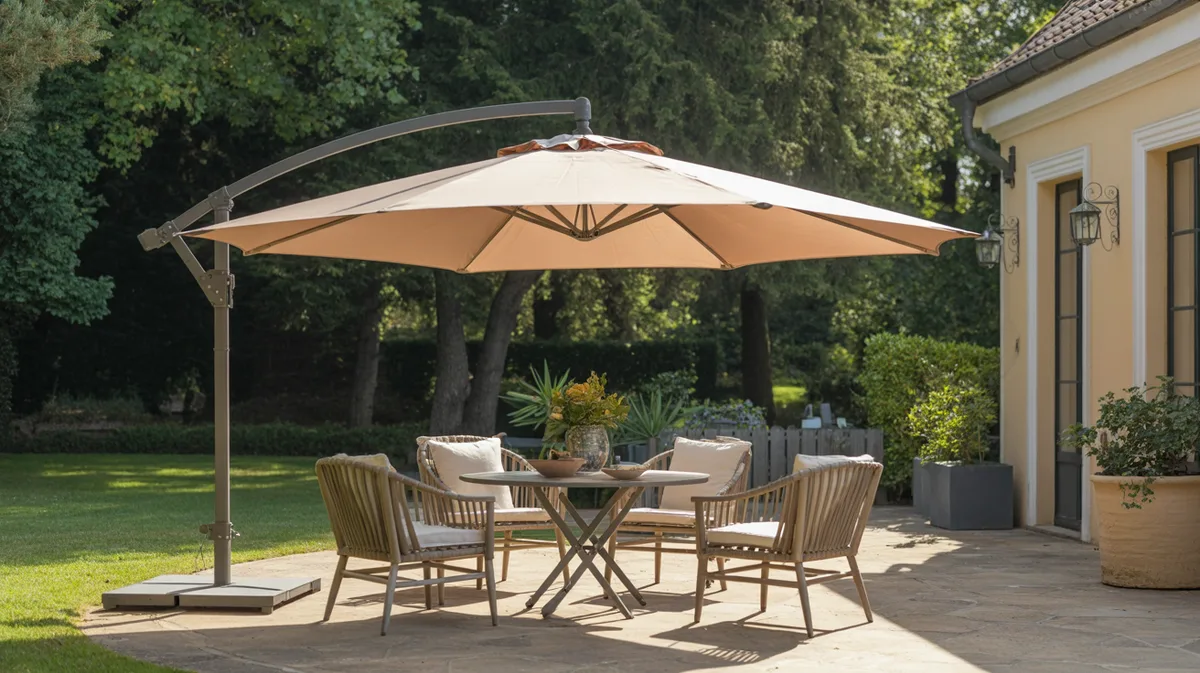 Réparer un parasol déporté qui ne pivote plus : diagnostic et solutions pratiques