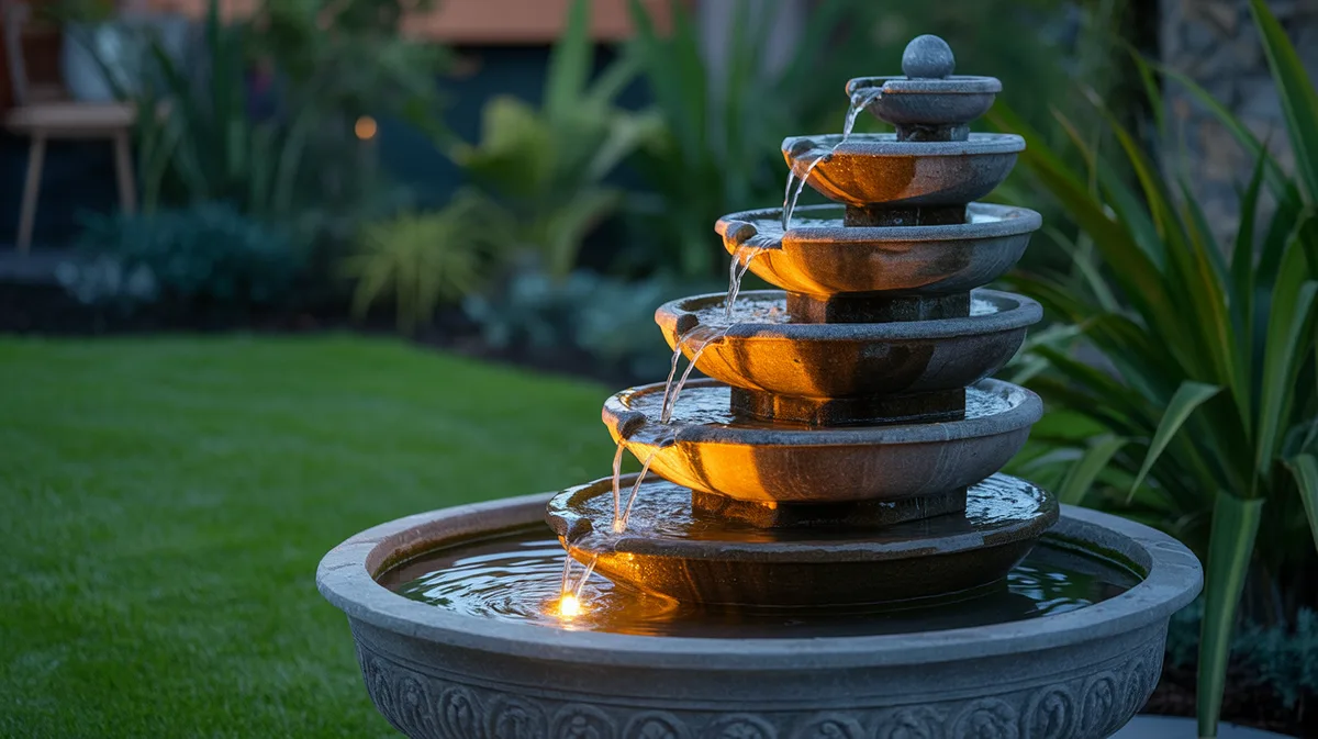 Comment créer une fontaine décorative solaire avec cascade et éclairage nocturne