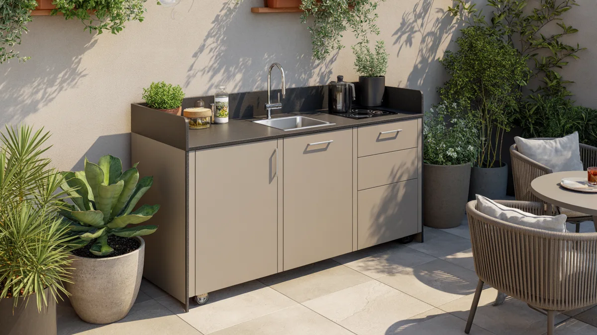 Comment transformer sa terrasse en cuisine d'été avec plan de travail mobile étanche
