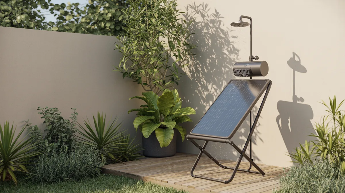 Construire une douche de jardin nomade avec réservoir thermique solaire