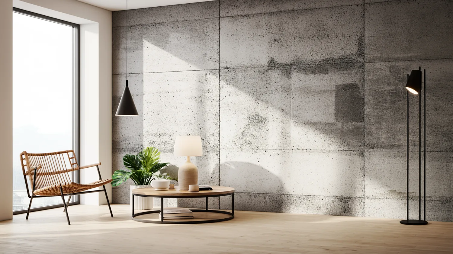 Enduit effet béton brut : comment créer un faux mur en béton décoratif