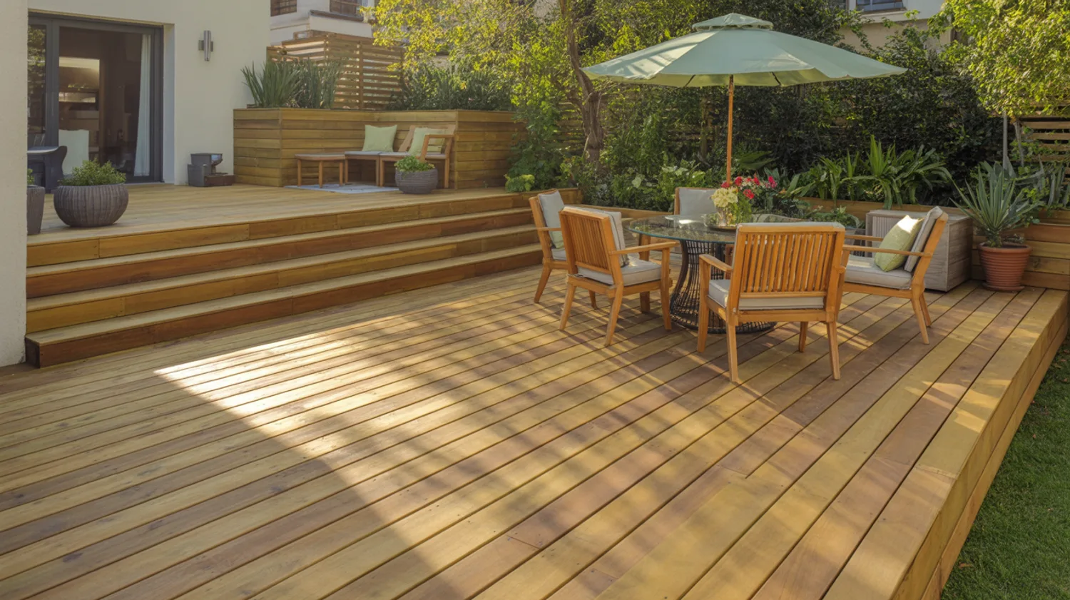 Terrasse bois sur plots réglables : construire et niveler en 2 jours
