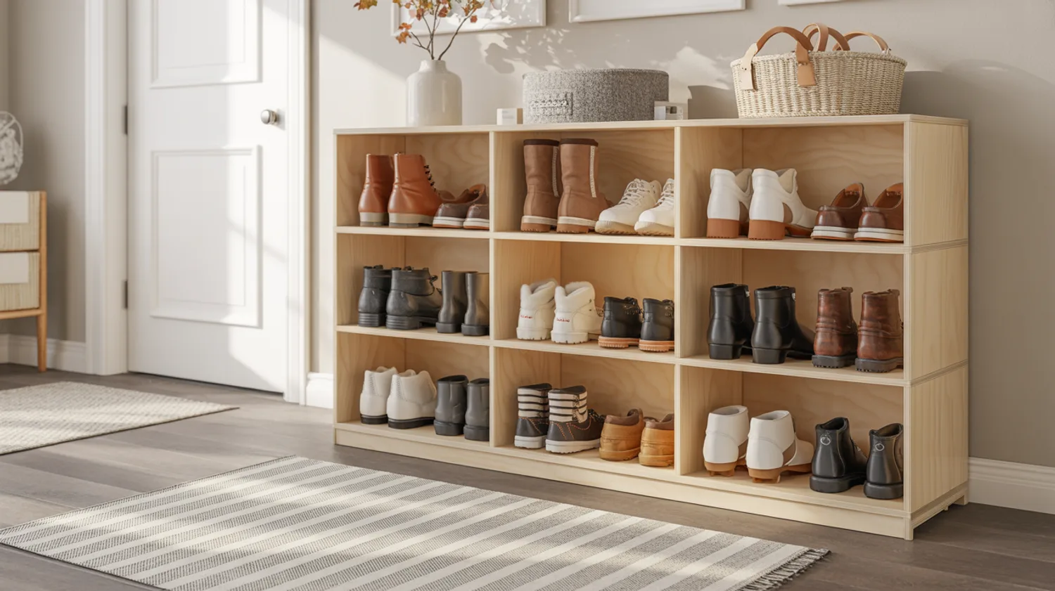 Meuble à chaussures d'hiver fait maison : construction en contreplaqué pour moins de 50 €
