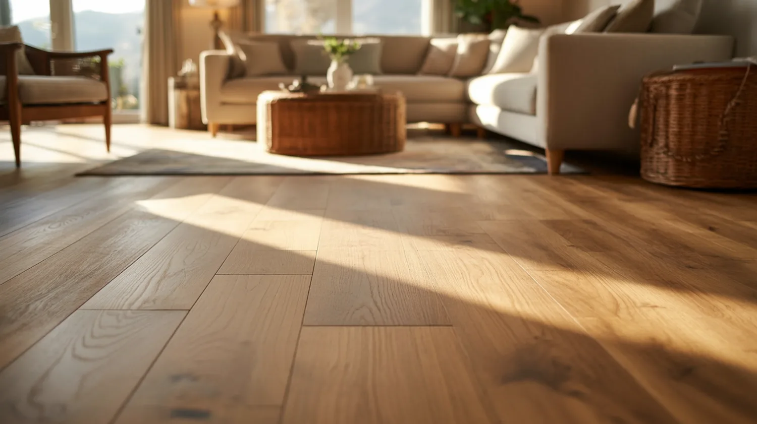 Parquet en chêne griffé par l'été : ponçage ciblé et finition à l'huile pour le remettre en état