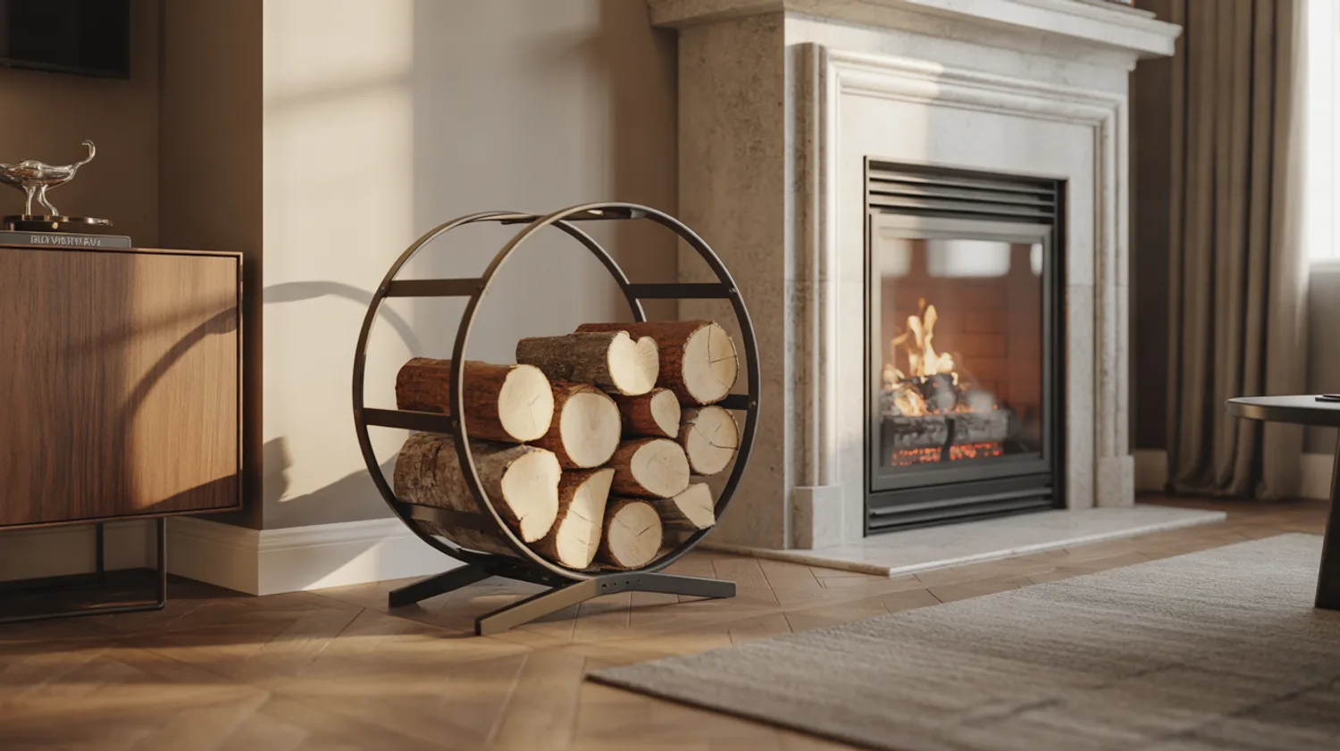 Construire un porte-bûches design en acier et bois pour le salon